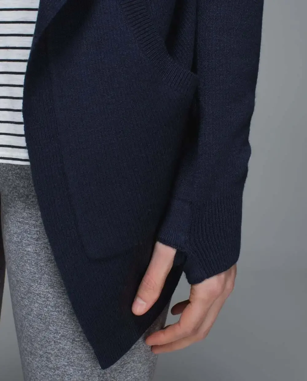 Lululemon Cabin Yogi Reversible Cashmere Blend Open Cardigan Wrap